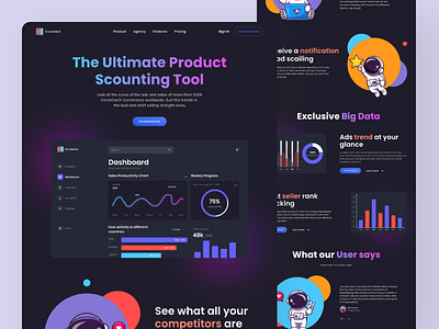 Landing Page - CircleOut 3d art 3d illustration astronaut branding clean design colorful creative dark mode dark theme dashboard desktop gradient landing page modern design trendy design typhography ui design ux design vibrant web design