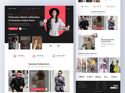Landing Page - EnzogaWear clothing clothing brand clothing company colorful ecommerce shop fashion fashion model fashion style hero section homepage landing page model online shop outfits photography stlye streetwear ui design ux design web design