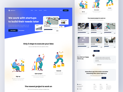 Landing Page - Digital Agency agency branding business company corporate creative digital hero section homepage illustration landing page marketing marketing agency services startup studio ui design ux design web design website