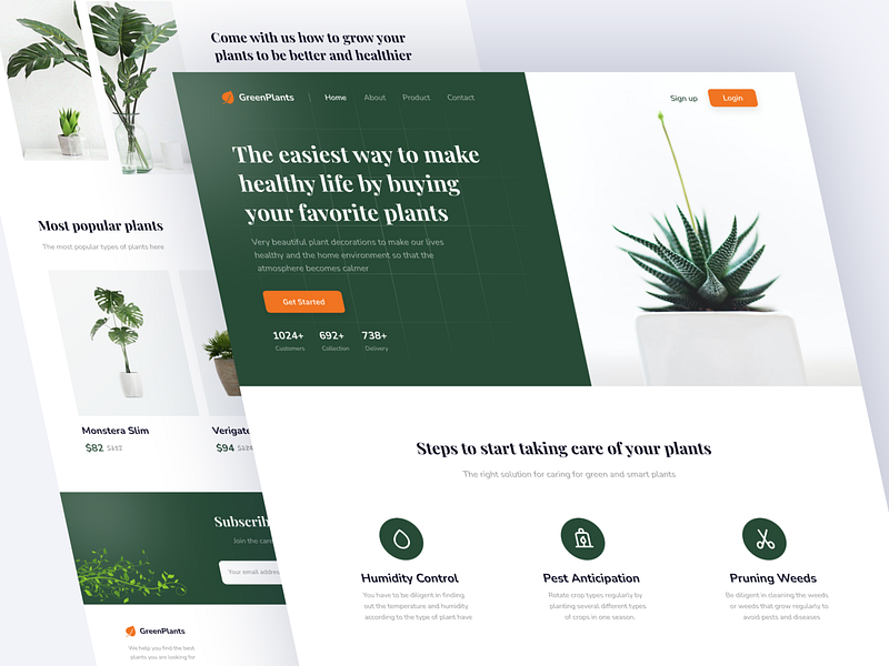 Landing Page - Plant Shop by Raffialdo Bayu for Enver Studio on Dribbble