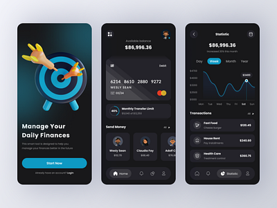 Mobile App - Finance app bank bank app banking app clean daily finance finance finance app financial fintech app investment ios management minimalist mobile app mobile app design product stocks ui design ux design