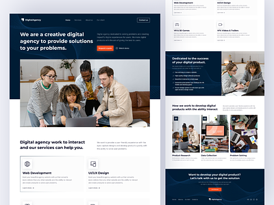 Landing Page - Digital Agency advertising agency branding business company company profile digital digital agency digital marketing hero section homepage landing page marketing our services startup studio ui design ux design website workflow