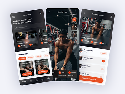 Mobile App - Workout activity cardio coach exercise fitness fitness app gym gym app health healthy minimal mobile app personal trainer sport tracker training weight workout workout app workout tracker