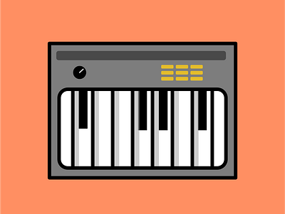 Piano design flat illustration love music