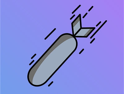 Missible !!! bomb design flat illustration missible word missile