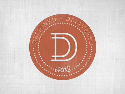 Designed + Delivered Monogram circle d dots events linen logo monogram planner script seal slab serif texture vintage wedding