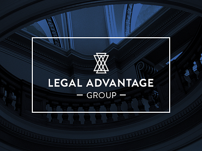 Legal Advantage Group blue branding collections knockout law legal logo mark navy outline stroke triangle visual identity white