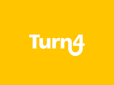 Turn4 Concept 2 branding curves four frutiger logo turn typography yellow