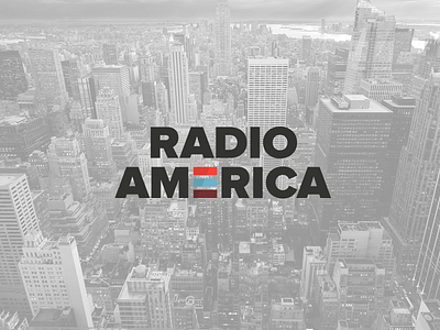 Radio Logo Revision A america bar brand branding flag identity logo radio visual identity