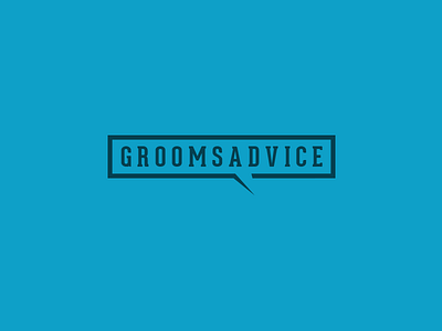 GroomsAdvice 3 advice brand groom identity logo speech bubble