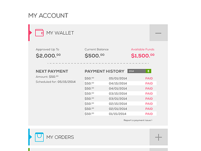 My Wallet dashboard ecommerce ui wallet web webdesign