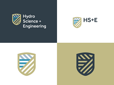 HS+E Logo Comp 1.1 air brand identity consulting earth lines logo science shield stroke visual identity water