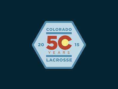 CO High School Lacrosse 50th #2 50 anniversary badge circle colorado lacrosse logo