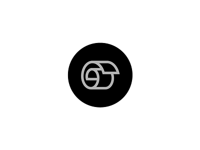 Rolled G Logo circle curve fold g icon logo outline paper