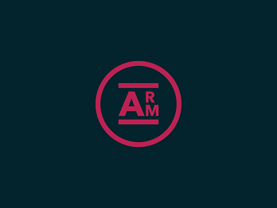 A.R.M Monogram a badge circle identity line logo m monogram r