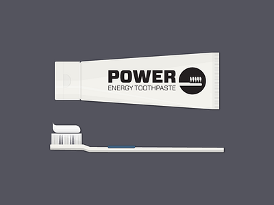 Toothpaste Product Illustration 1 brush caffeine energy flat power startup teeth toothbrush toothpaste tube