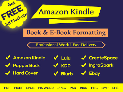 layout book interior or formatting eBook Paperback for KDP logo