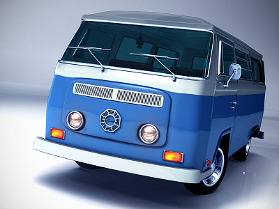 Lost TV Show Dharma Initiative VW Van 3d 70s dharma initiative lost maya mentalray stylised van vw