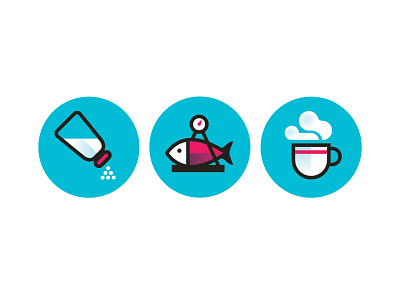 Redbook Magazine Icons coffee fish icons salt