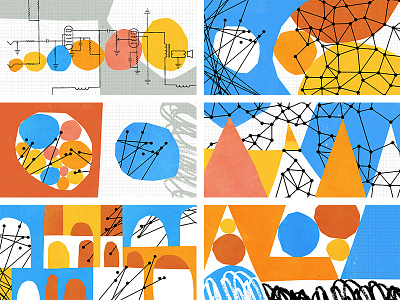 Intercom Blog Illustrations abstract collage illustration