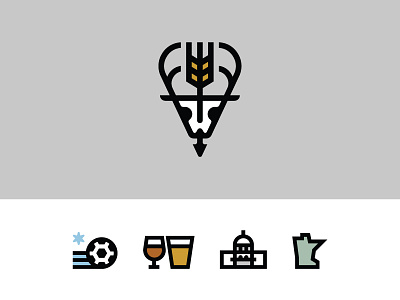 St. Paul Bar Branding bar beer branding deer icons logomark minnesota skull soccer