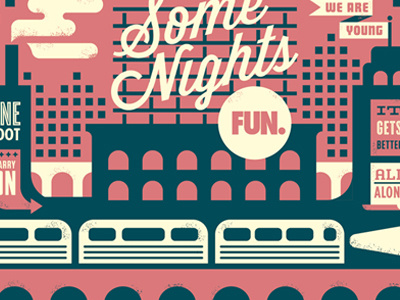 FUN. "Some Nights" deluxe edition poster illustration poster screenprint