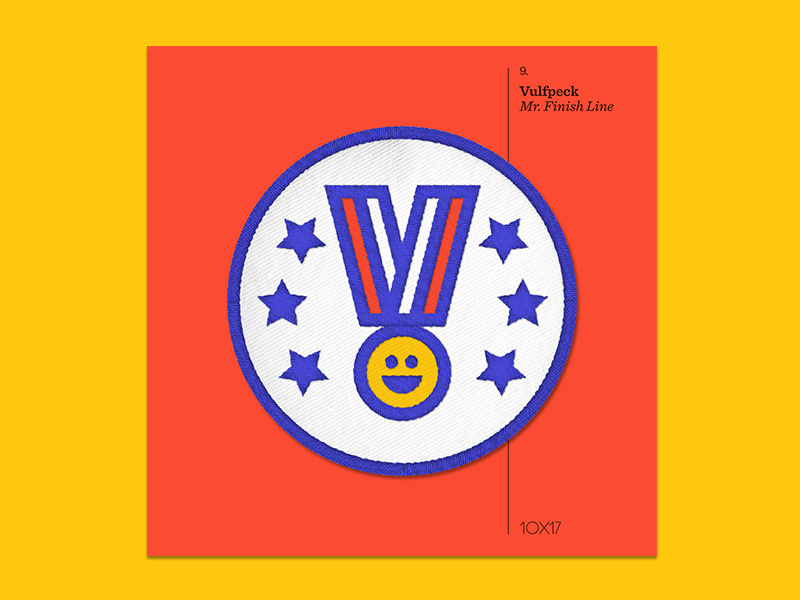 10x17 — #9: Mr. Finish Line by Vulfpeck vulfpeck embroidered patch album art 10x17