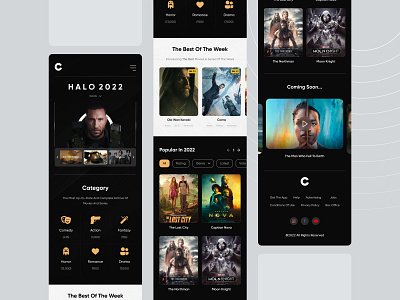 Movie landing page (mobile version)