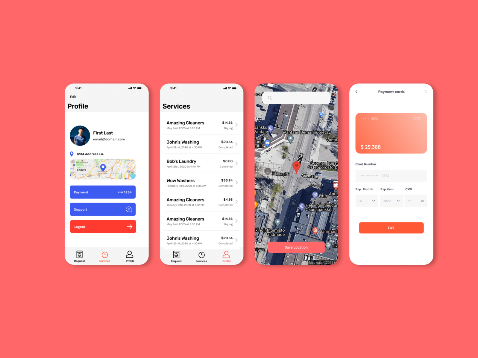 laundry cleaning App service by Marwa Interactive Designer on Dribbble