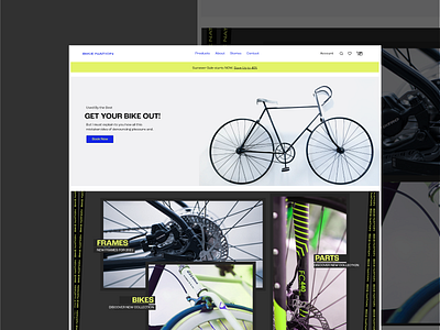 BIKE SHOP WEB adobe xd branding design ecommerce logo ui design vector web