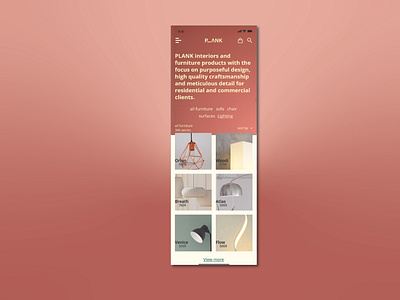 PLANK mobile application Furniture design