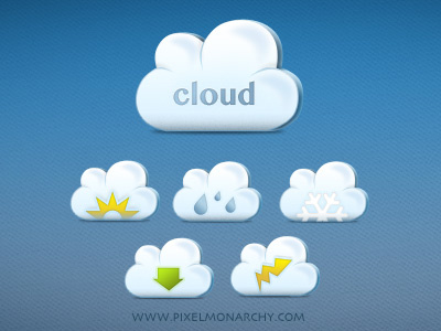 Nifty Little Cloud Icons blue cloud freebie icon weather
