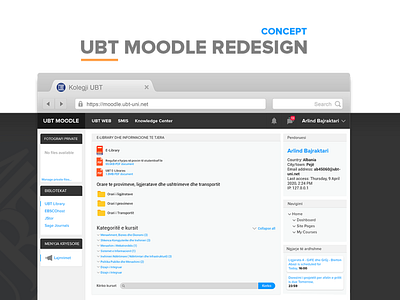 UBT MOODLE REDESIGN design kswallet uxui