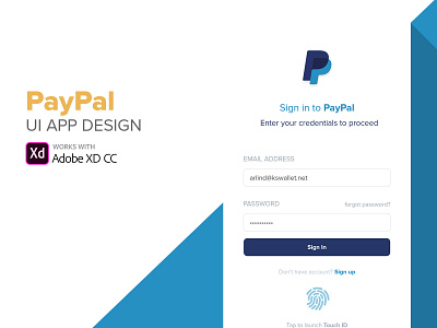 PayPal UI APP DESIGN adobexd paypal ui ux ui design