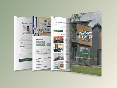 Real Estate Mobile&Web App design properties real estate ui uidesign uiux ux uxdesign