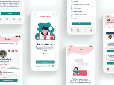 Meditalk healthcare app design healthcare illustration ui uidesign uiux uiuxdesign ux uxdesign vector