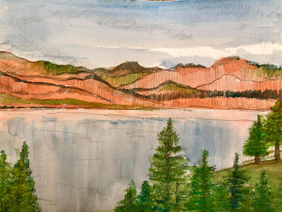 Hills watercolor