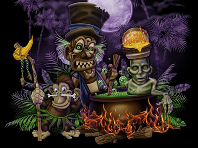 Witchdoctor halloween monkey witchdoctor zombie