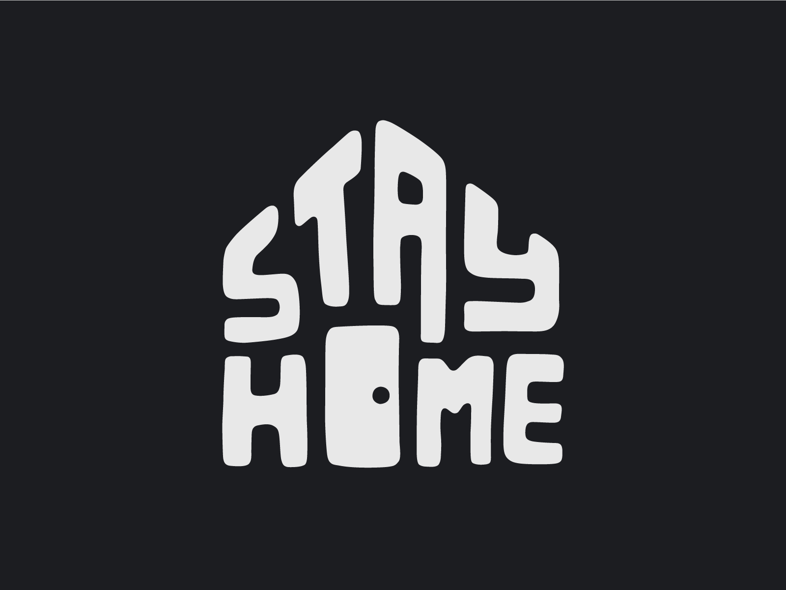 Stay Home - dark version coronavirus design door handlettering home house illustration stayhome tshirt vector