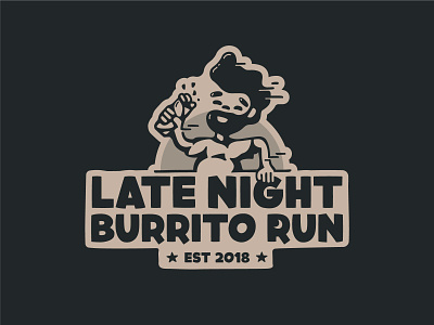 LNBR branding burrito design icon illustration logo man moon night run running sticker typography vector
