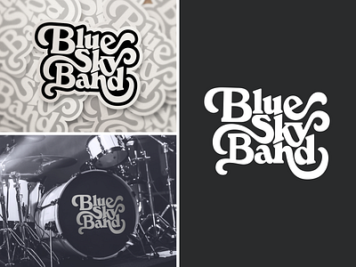 Blue sky band logo band logo blue sky branding design logo logo design music oldies print rock n roll sky sticker type typography vector
