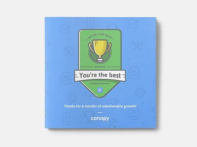 Employee appreciation card cover badge bifold booklet brochure canopy card iconography illustration layout logo print trophy
