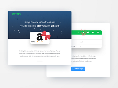 Referral Program email design amazon bow christmas clean email gift header interface layout ui ux web