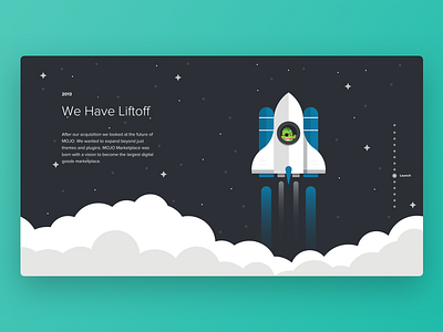 Liftoff design flat illustration interface launch rocket stars ui ux vector web
