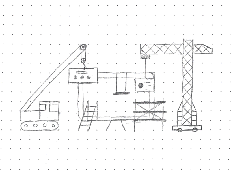 Site redesign branding construction design flat grid icon illustration sketch vector web website