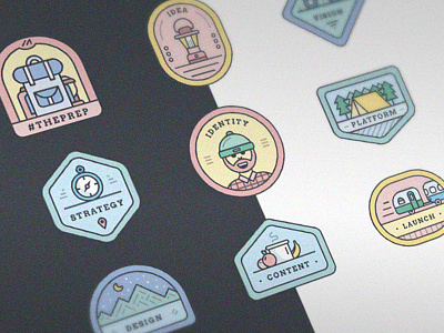 Badge series mockup badge branding design flat icon illustration logo patch vector web