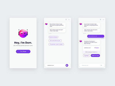 Dom Bot Chat app bot chat chat app chat bot conversation design illustration machine learning ui ux web