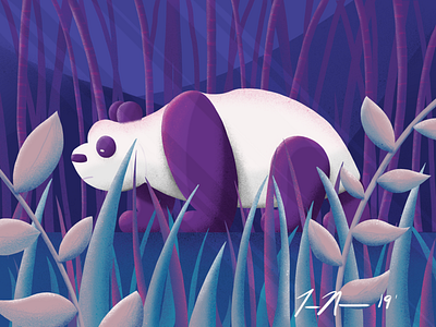 Prowling panda art design drawing illustration ipadpro panda procreate sketch