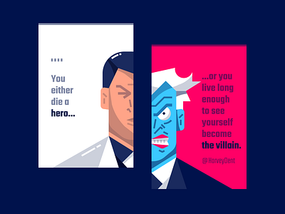 Two-Face business card businesscard design dribbbleweeklywarmup flat hero illustration two face typogaphy vector villain weekly warm up