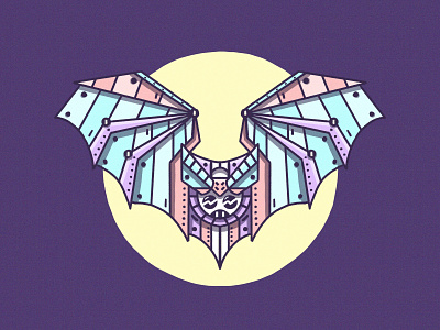 Robat - Weekly Warm-Up No. 6 art bat character design drawing dribbbleweeklywarmup illustration moon robot sketch